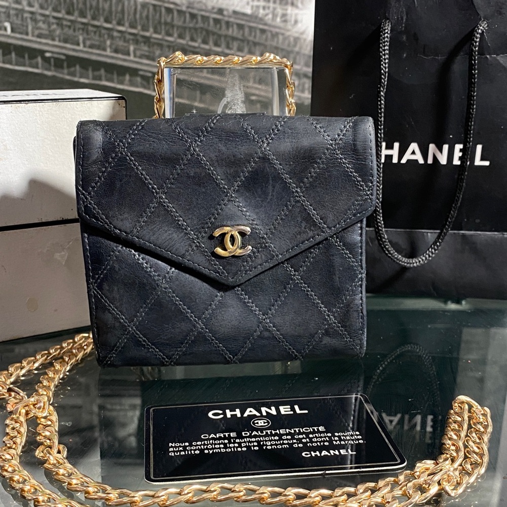 Authentic CHANEL CC Quilted Leather Wallet